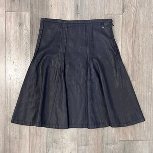 Skunkfunk Black Faux Leather Flared Skirt